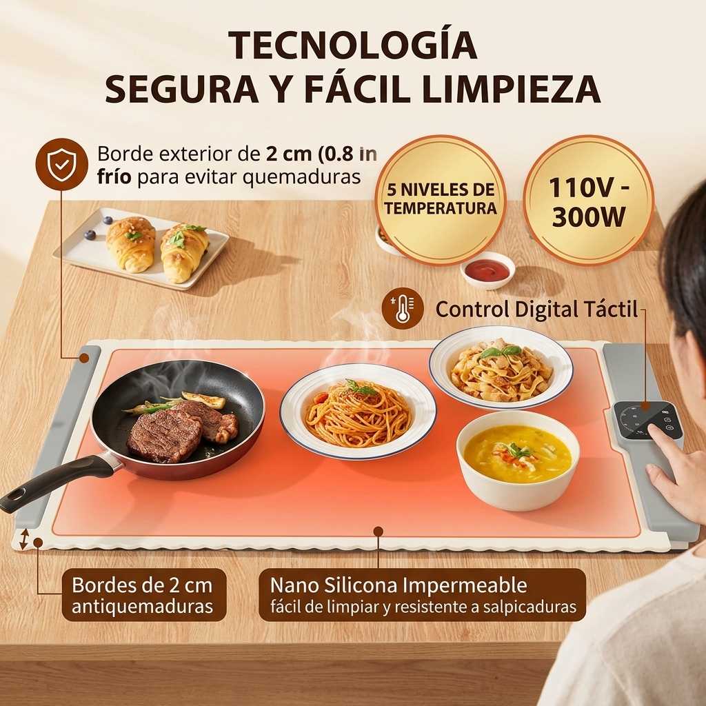 Bandeja Eléctrica Calentadora Flexible